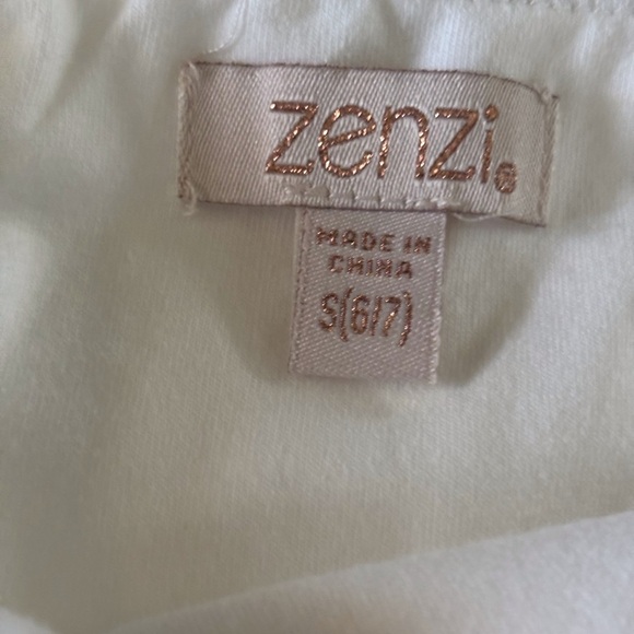 Zhenzi Pink and Cream Spaghetti Strap formal dress in size S (6-7) - Picture 2 of 4